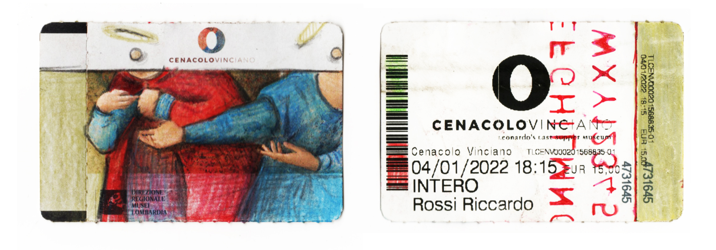 Ticket - Last Supper - Biglietto Cenacolo Vinciano -Drawing - Riccardo Rossi