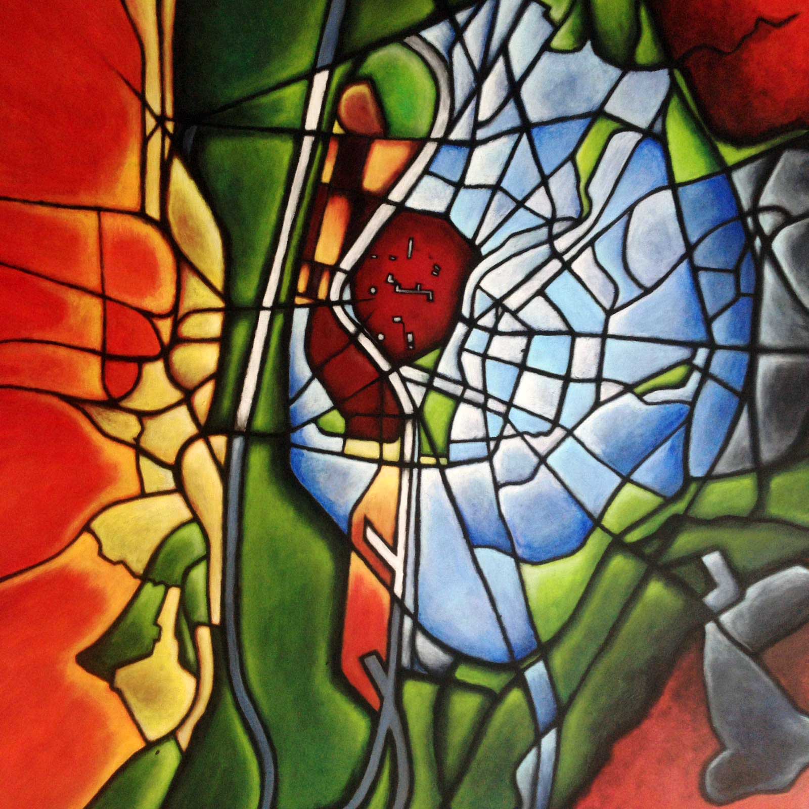 Sevilla Street Map - Mother cell - Painting