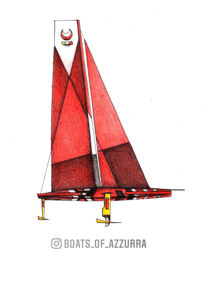 Luna Rossa - Red -Boats of Azzurra