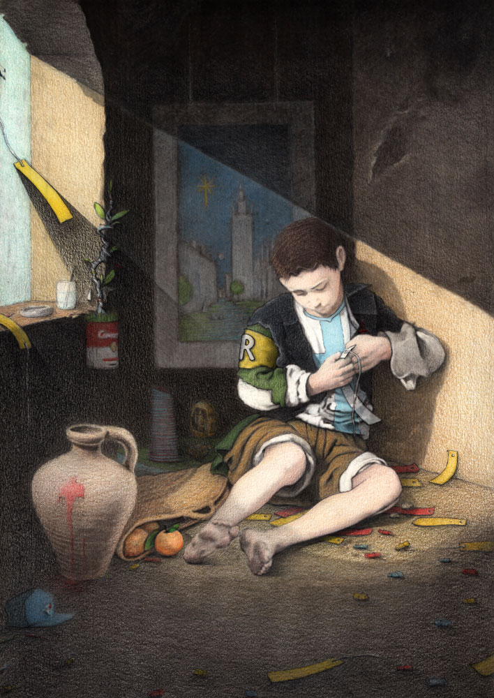 Joven mendigo - Drawing (Rossi - Bartolomé Esteban Murillo) Falsi d'Autore
